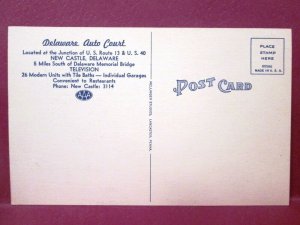 Postcard DE New Castle Delaware Auto Court