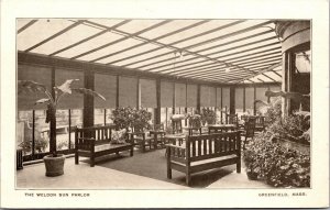 Postcard The Weldon Sun Parlor in Greenfield, Massachusetts~137490