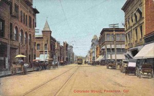 Colorado Street Pasadena California 1910c postcard