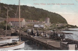 LAKE SUPERIOR, Ontario, Canada, PU-1913; Fishing Village, Jack Fish