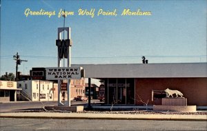 Wolf Point MT Montana Western National Bank c1950-60s Vintage Postcard
