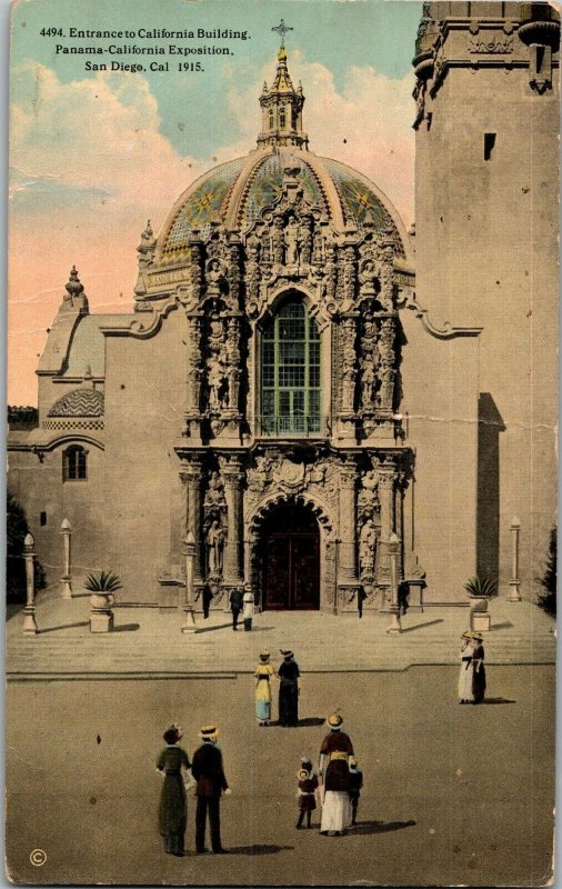 Entrance to California Building Panama-California Expo Vintage Postcard B65