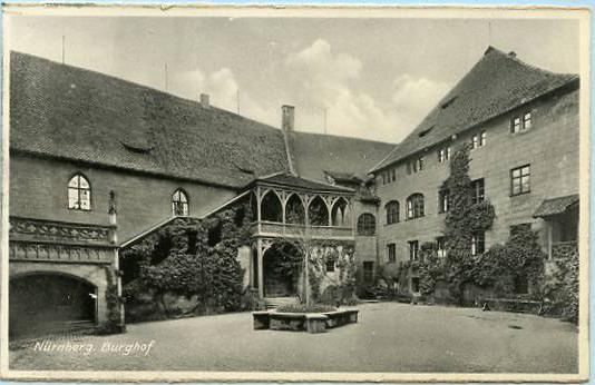 Germany - Nurnberg, Castle Courtyard  *RPPC