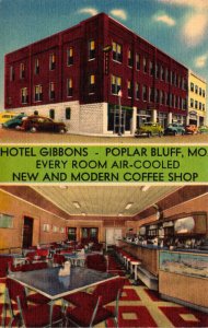 Missouri Poplar Bluff Hotel Gibbons Showing Coffee Shop