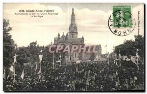 Old Postcard Sainte Anne d Auray Vue Generale one day Grand Pilgrimage Basilica