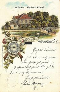 Germany Gruss Vom Schutzenhause Wolfenbuttel 1899 Target Rifle Postcard