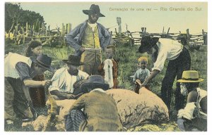 ah2851- BRAZIL - VINTAGE POSTCARD Postal Antigua - Rio Grande - Costumes