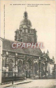 Old Postcard Mortagne Orne Notre Dame Church fire before the July 2, 1887