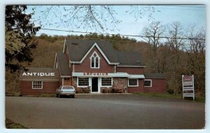 BOURNE, Massachusetts MA ~ Advertising ANTIQUE EMPORIUM c1960s-70s Postcard