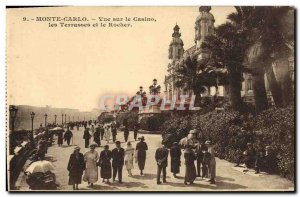 Old Postcard Monte Carlo view on the Casino Terraces and the Rock