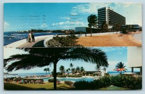 Postcard Puerto Rico San Juan Caribe Hilton Hotel c1950s X2