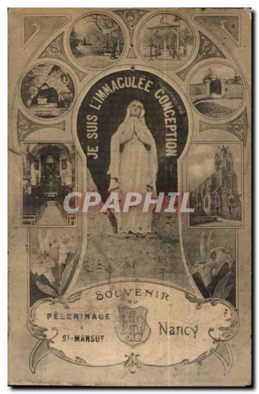 Nancy Old Postcard Memorial pilgrimage to St Mansuy Immaculate Conception