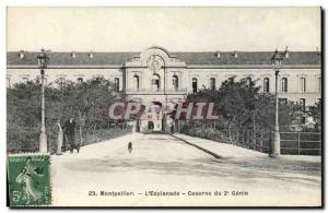 Old Postcard Army Montpellier L & # 39esplanade barracks of the 2nd Genie
