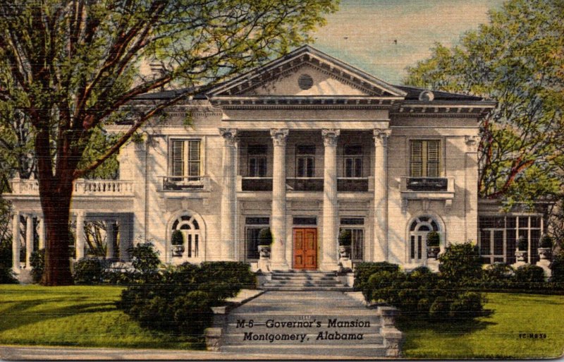 Alabama Montgomery Governor's Mansion 1952 Curteich