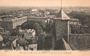 Vintage Postcard Aerial View Of The City From The Top Of Cathedral Tower