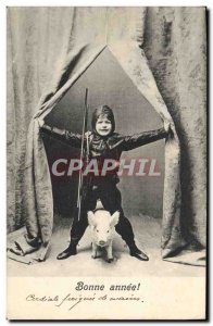 Old Postcard Cochon Pig Child