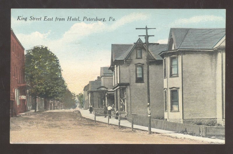 PETERSBURG PENNSYLVANIA DOWNTOWN KING STREET SCENE PA. VINTAGE POSTCARD