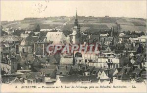 Old Postcard Auxerre on Panorama Tower Clock taken at the Belvedere Manifacier