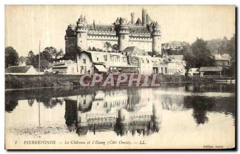 Old Postcard Pierrefonds Chateau Pond and West Coast