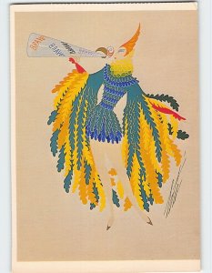 Postcard Costume design for a parrot in the ballet Paradise Bal Tabarin France