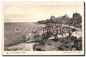 Postcard Old St Aubin sur Mer general view of the beach
