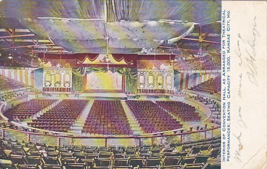 Missouri Kansas City Interior Of Convention Hall 1907