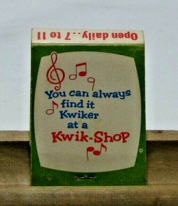 Kwik-Shop You Can Always Find It Quicker Vintage Matchbook Cover 