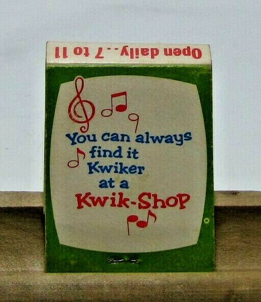 Kwik-Shop You Can Always Find It Quicker Vintage Matchbook Cover 