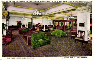 Los Angeles, California - Lobby of the Hotel Rosslyn - West's Best-Known Hotel