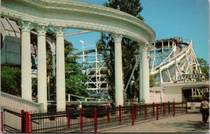 Vtg Chicago Illinois Bobs Roller Coaster Riverview Amusement Park 1950s Postcard