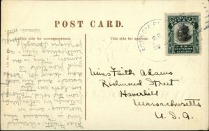 Panama Canal Map Topography Lightly Embossed c1910 Postcard