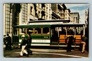 San Francisco CA, Cable Car Turntable Conductor Chrome California c1956 Postcard