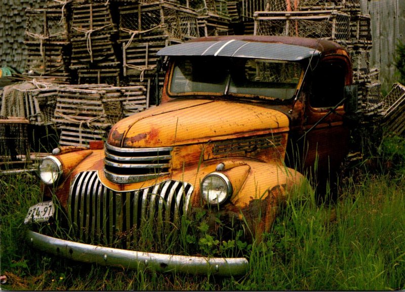 Humour Maine "Days Gone By" Old Truck & Lobster Traps Topics Humour