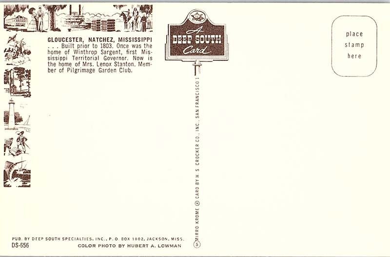 Postcard HOUSE SCENE Natchez Mississippi MS AJ5295