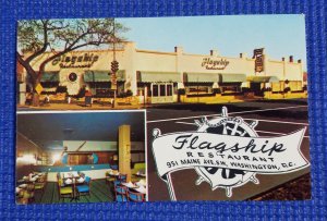 Vtg Flagship Restaurant w/ Interior Maine Ave Washington DC Chrome Postcard