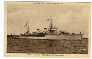 Postcard Ship Marine de Guerre Francaise L'Aviso Rigault de Genouilly