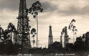 RPPC OIL WELLS  REAL PHOTO POSTCARD (c. 1940s)