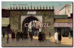 Old Postcard Tunisia Tunis Porte De France