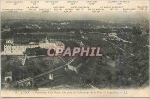 Postcard Old Lyon Panorama West Coast View from the Lift Tower of Fourviere