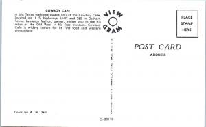 DALHART, TX Texas   COWBOY CAFE COVERED WAGON    c1950s  Roadside   Postcard 