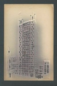 Ca 1906 Post Card NYC Park Row Bldg Purple W/Glitter Airbrushed Embossed