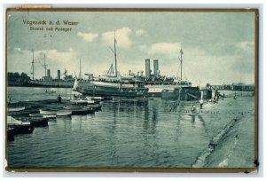 1912 Vegesack A.D. Weser Beach With Pier Bremen-Vegesack Bremen Germany Postcard