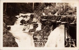 Boulder Creek Falls Olympic Hot Springs WA Ellis 4315 RPPC Postcard H35