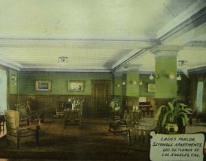 C,1900-10 Ladies Parlor Seminole Apartments Los Angeles, CA Vintage Postcard F52
