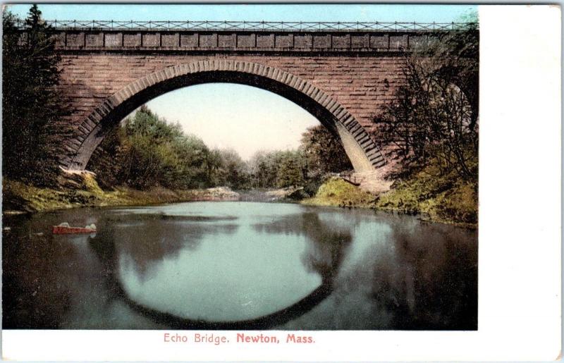 NEWTON, MA Massachusetts    ECHO BRIDGE   c1910s   Polychrome Co  Postcard