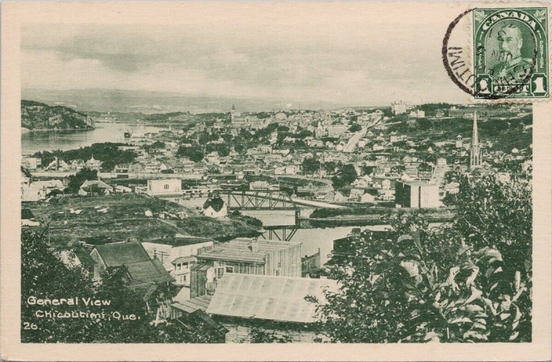 Chicoutimi Quebec QC Que Birdseye General View Victor Hamel PM Postcard H37