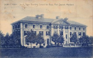 PORT DEPOSIT MD~JACKSON HOUSE BOARDING SCHOOL FOR BOYS~1900 CYANO PHOTO POSTCARD