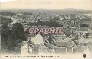 Old Postcard Compiegne Panorama taken from the Church of St. Jacques