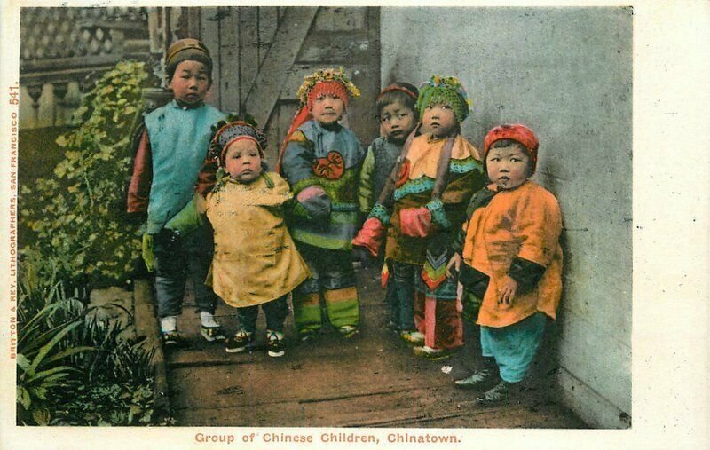 Britton C-1905 San Francisco California Group Chinese Children Postcard 21-3008