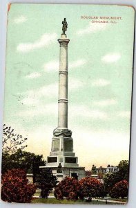 Postcard MONUMENT SCENE Chicago Illinois IL AK7860